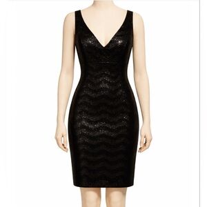 David Meister Black Sequin Dress
